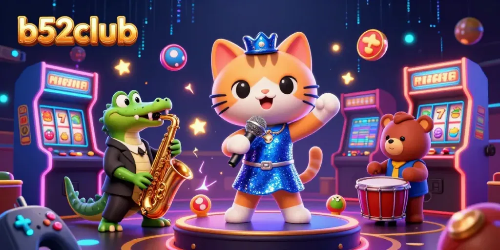 Engage with the b52club experience through vibrant casino characters and dynamic gaming elements.
