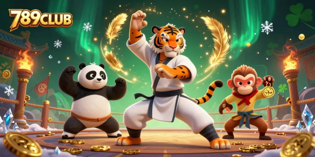 Engage in thrilling gameplay at 789CLUB with animated characters in action amidst a vibrant casino setting.