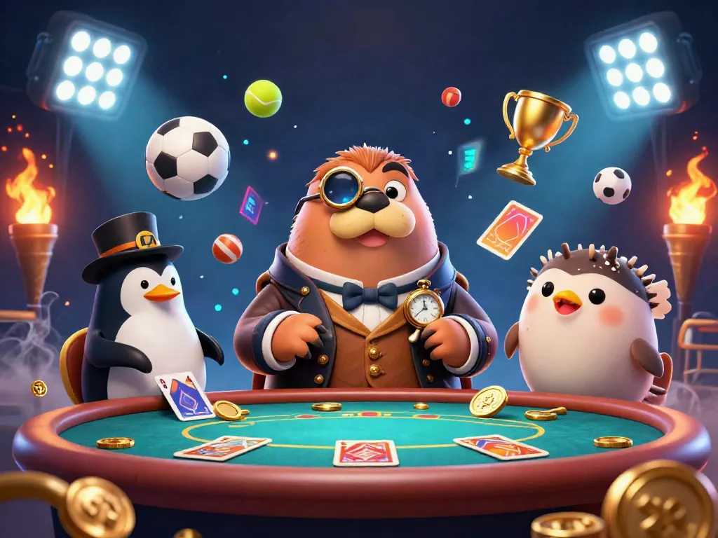 TX88-themed illustration featuring a cartoon walrus at an underwater poker table with dynamic game elements.