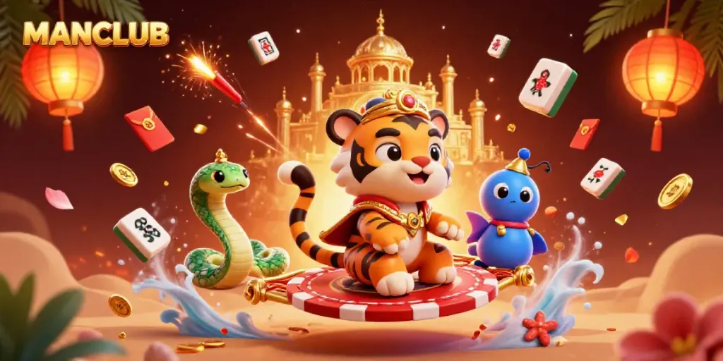 Experience the thrilling magic of MANCLUB in this lively casino-themed illustration.