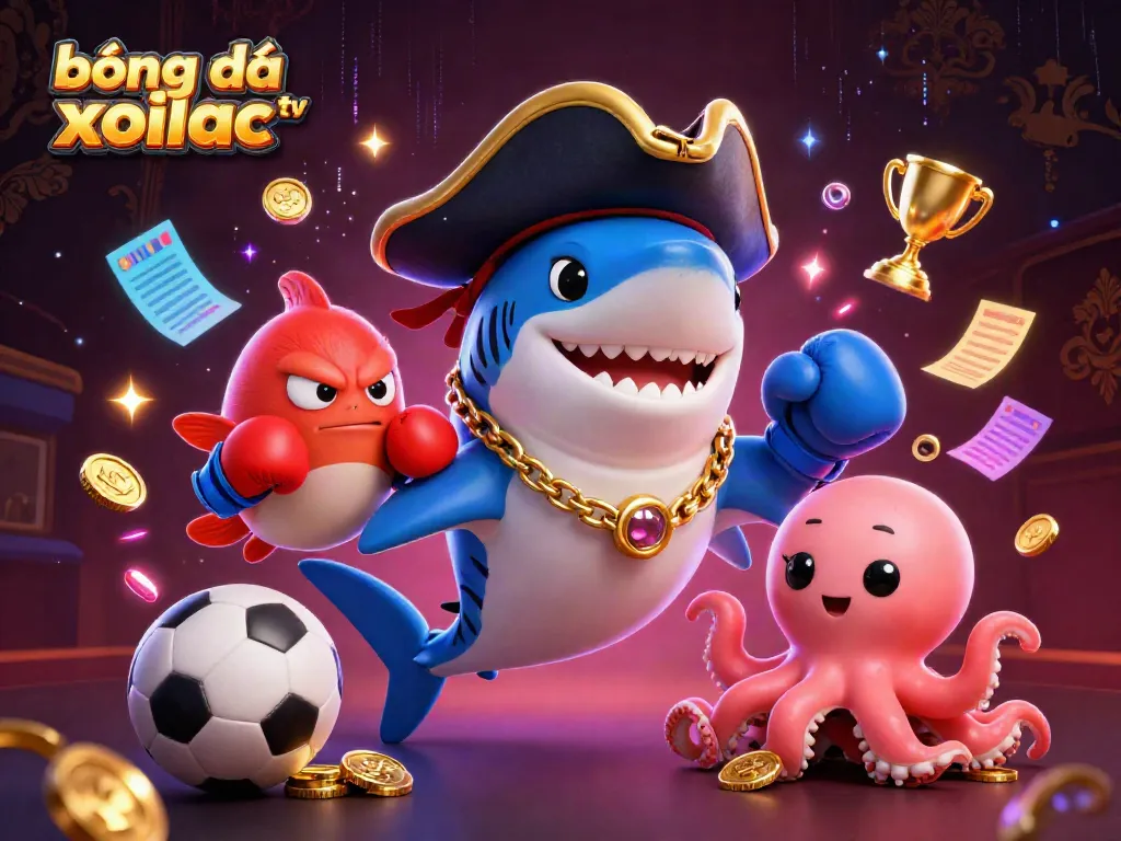 Experience the excitement of bóng đá trực tuyến xoilac tv with vibrant character illustrations and engaging betting elements.