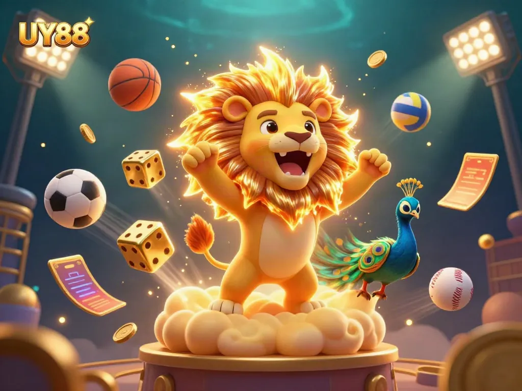 Experience UY88's vibrant gambling atmosphere with dynamic characters and casino elements.