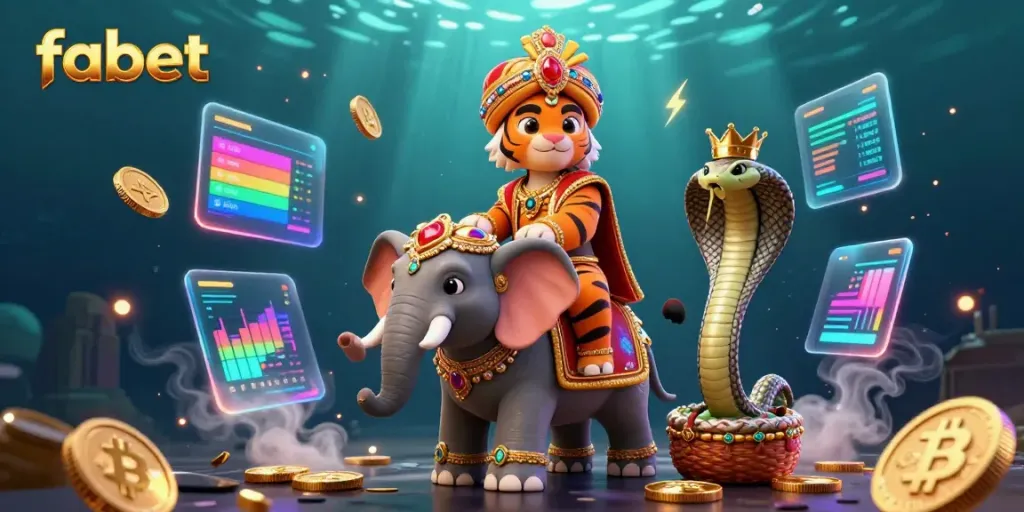 Engage in thrilling gameplay at Fabet, featuring vibrant gambling elements and charismatic characters.