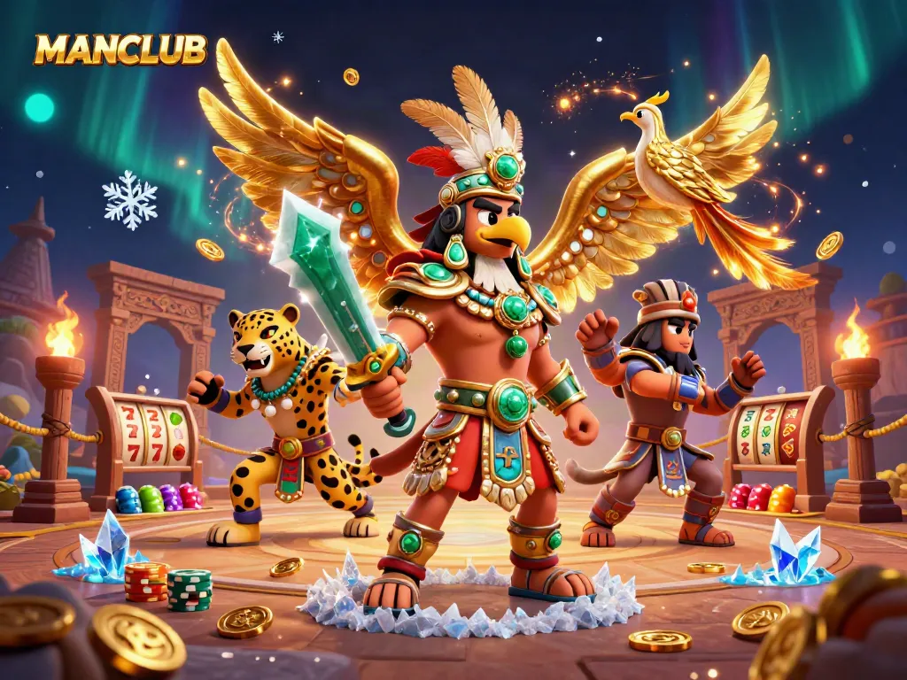 Engage with MANCLUB's immersive casino action featuring dynamic characters and vibrant gaming elements.