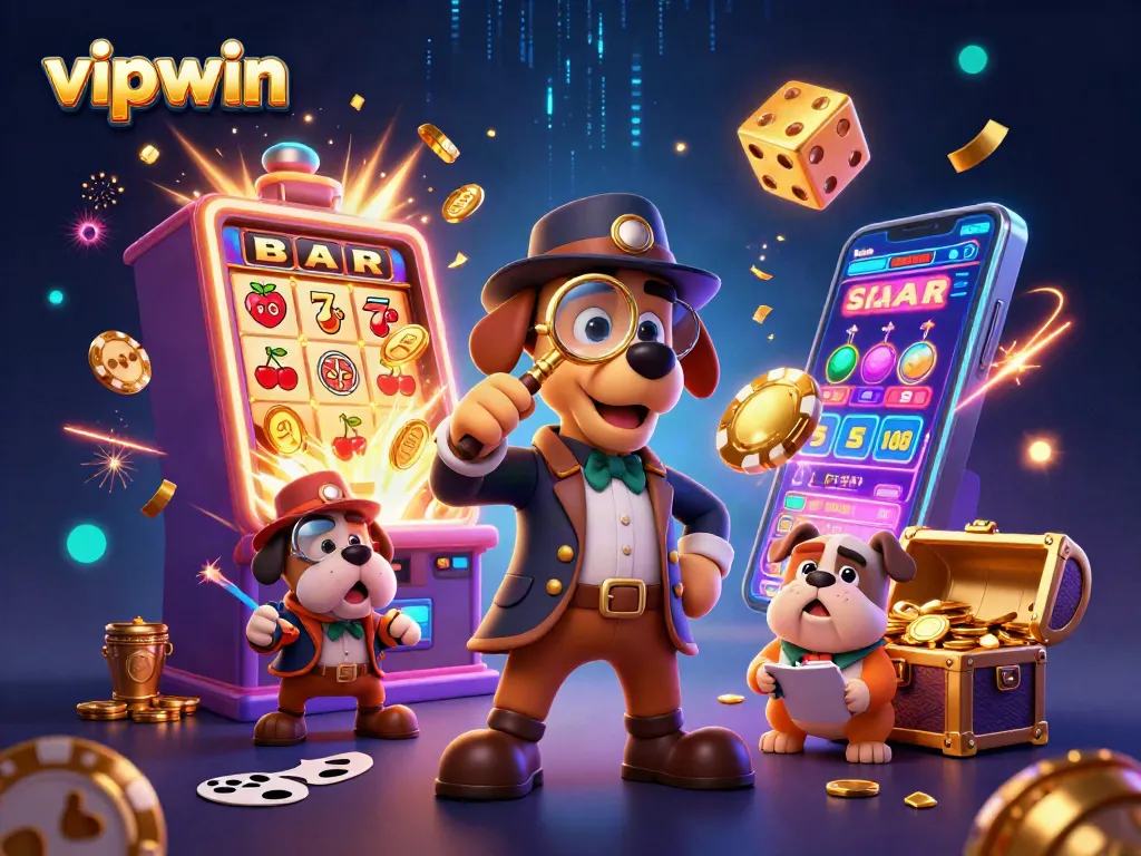 Join the thrilling adventure of vipwin, as the detective seeks treasure amidst vibrant casino excitement.