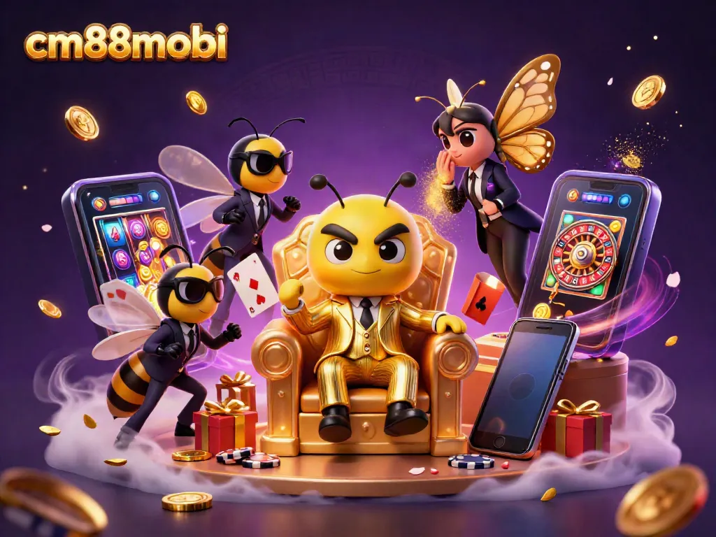 Engage with cm88mobi's colorful casino treasures in a dynamic 3D world featuring playful characters.