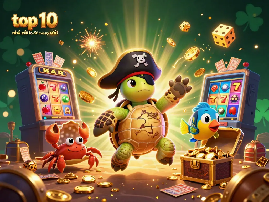 Engaging 3D illustration featuring top 10 nhà cái lô đề online uy tín, showcasing characters and casino elements in an exciting scene.