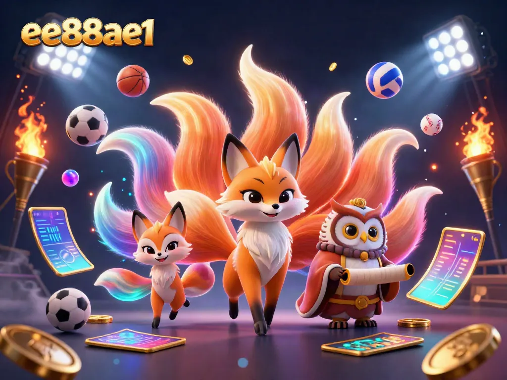Engage in thrilling gameplay with ee88ae1's vibrant 3D casino illustration showcasing dynamic sports elements.