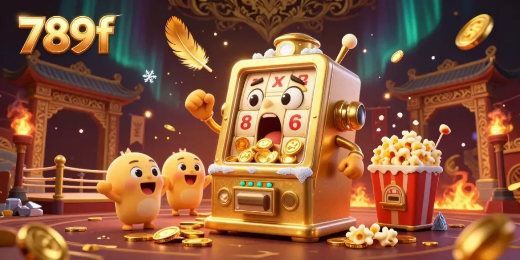 Experience the excitement of winning on 789f with a thrilling slot machine jackpot celebration scene.