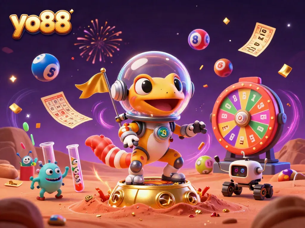Engage in thrilling gaming adventures with yo88 at a vibrant golden casino on Mars.