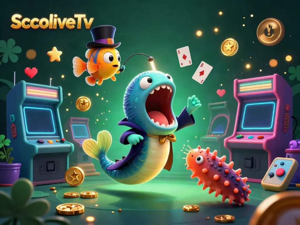 Experience the thrills of SocoliveTv gaming with an animated, magical underwater scene of sea creatures performing tricks.