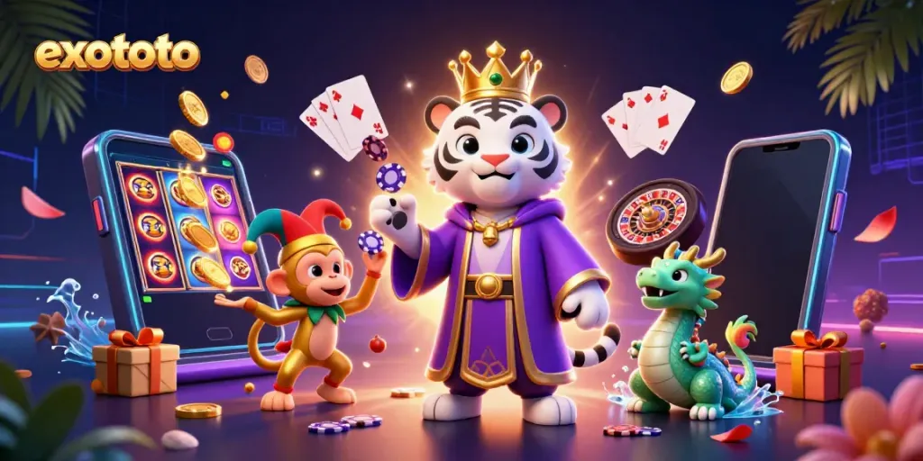 Permainan slot gacor di platform EXOTOTO dengan visual menarik dan karakter unik yang menghibur para pemain.