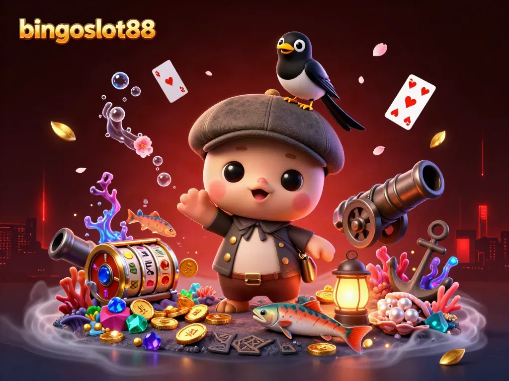 Mainkan bingo di bingoslot88 dengan monster Loch Ness 3D dan teman-temannya di dunia kasino bawah laut.