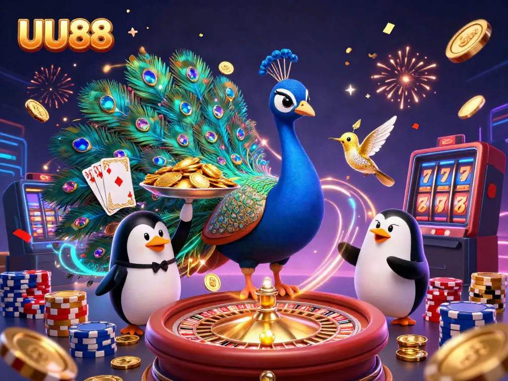 Experience thrilling online gaming at UU88 with vibrant casino elements, captivating characters, and exciting gameplay.
