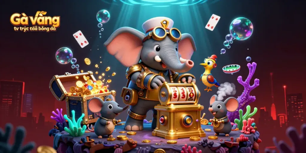 Experience Gà vàng tv trực tiếp bóng đá action with a vibrant 3D gambling illustration showcasing exciting gaming atmosphere.