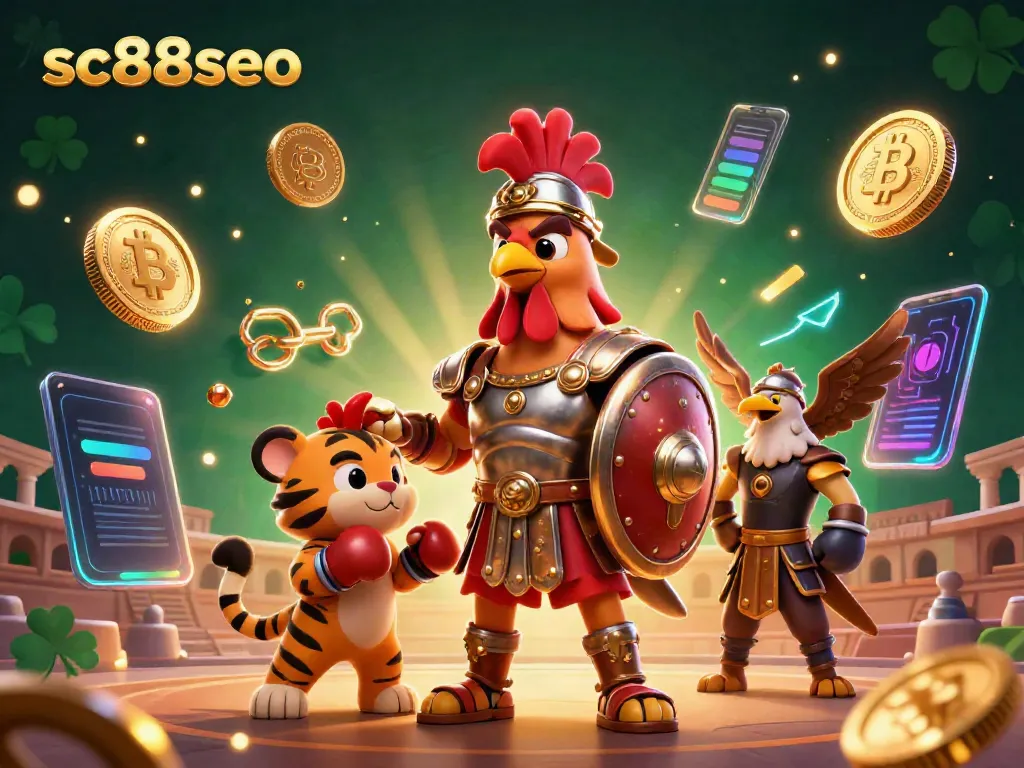Spin to win with SC88SEO, witnessing an epic 3D gambling scene of fortune and strategy.