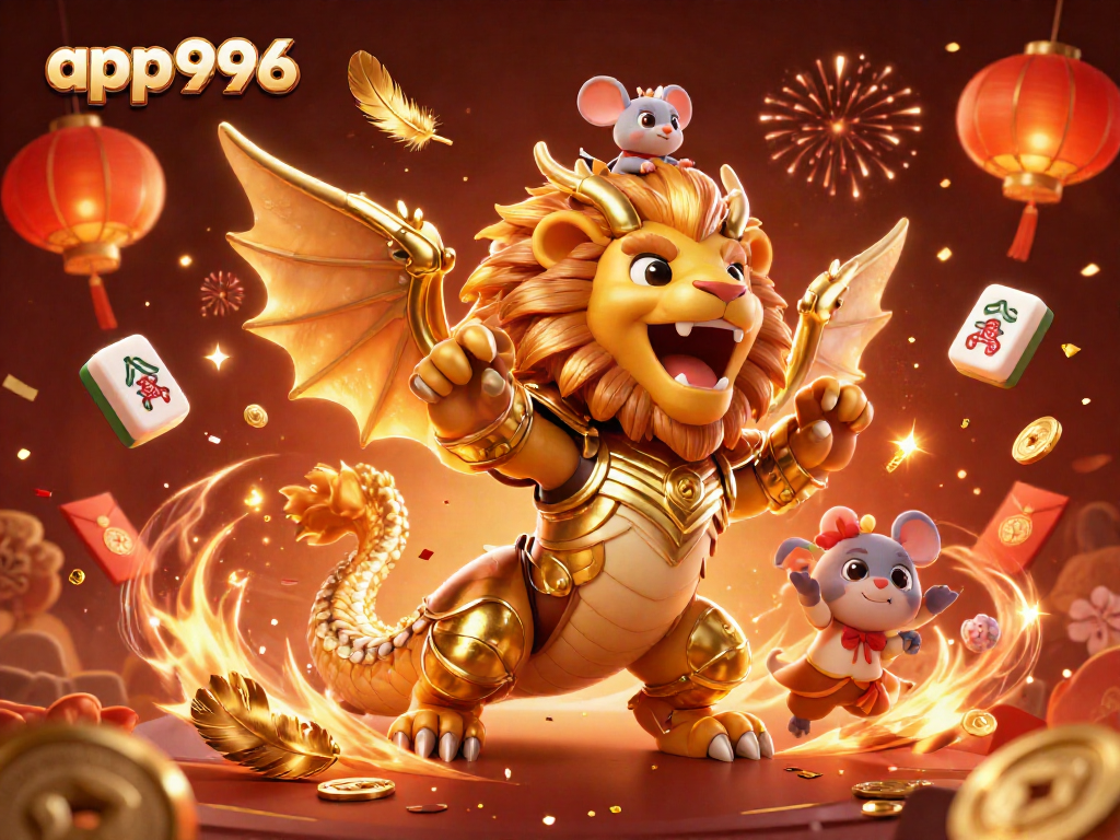 Experience thrilling gaming with app996, capturing an exciting scene filled with festive elements.